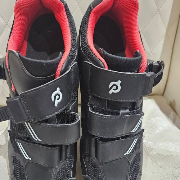 Peloton Mens Cycling Shoes Size 46 Black & Red Synthetic Upper With Adjustable S - Picture 2 of 8